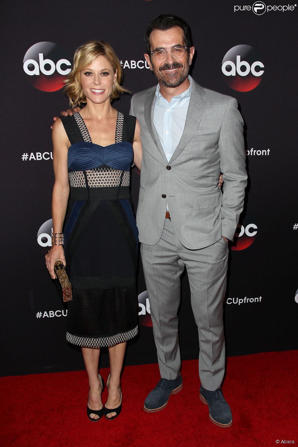 Julie Bowen et Ty Burrell - Photocall de la soirée &quot;2015 ABC upfront&quot; au Lincoln Center à New York. Le 12 mai 2015
