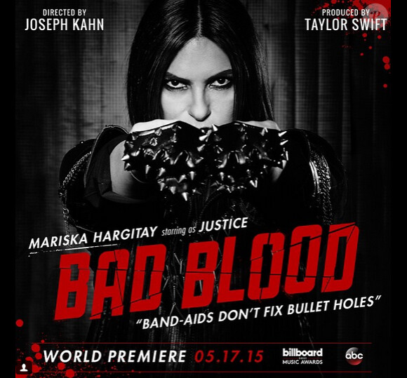 Marisa Hargitay - Affiche promotionnelle de Bad Blood le prochain clip de Taylor Swift, il sera diffusé le 17 mai prochain lors des Billboard Music Awards