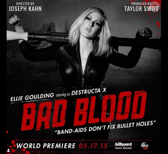 Ellie Goulding - Affiche promotionnelle de Bad Blood le prochain clip de Taylor Swift, il sera diffusé le 17 mai prochain lors des Billboard Music Awards