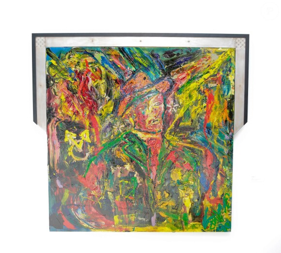 Sylvester Stallone présente ses peintures lors de l'expo Real Love Paintings 1975-2015, à la Galerie Contemporaine du Musée de Nice, le 16 mai 2015.