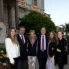 Exclusif - Prince Pierre d'Arenberg, son épouse et deux de leur filles, Le duc et la duchesse de Castro, Camilla et Charles de Bourbon-Siciles découvrent les peintures de Sylvester Stallone lors de l'expo Real Love Paintings 1975-2015, à la Galerie Contemporaine du Musée de Nice, le 16 mai 2015.
