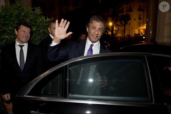 Sylvester Stallone présente ses peintures lors de l'expo Real Love Paintings 1975-2015, à la Galerie Contemporaine du Musée de Nice, le 16 mai 2015.