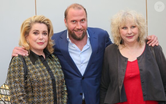 Catherine Deneuve, François Damiens et Yolande Moreau - Conférence de presse du film "Le Tout Nouveau Testament" lors du 68e Festival international du film de Cannes le 17 mai 2015 