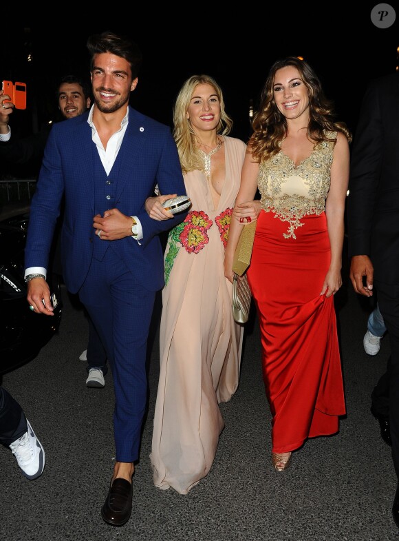 Mariano Di Vaio, Hofit Golan et Kelly Brook - People à la sortie de la soirée Chopard Gold Party lors du 68ème festival international du film de Cannes. Le 18 mai 2015  