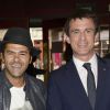 Jamel Debbouze et Manuel Valls - Finale du Trophée d'Impro de la Fondation Culture & Diversité, au Théâtre Comédia à Paris le 18 mai 2015.