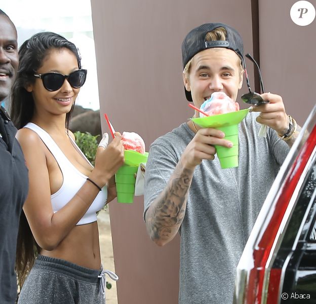 Justin Bieber et Jayde Pierce vont manger une glace &agrave; Beverly Hills, Los Angeles, le 17 mai 2015