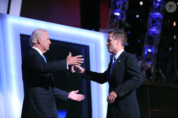 Joe Biden et son fils Beau Biden en convention à Denver, le 27 août 2008