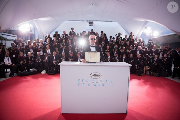 Jacques Audiard (Palme d'Or pour le film "Dheepan") - Photocall de la remise des palmes du 68e Festival du film de Cannes, à Cannes le 24 mai 2014.