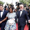 Kalieaswari Srinivasan, Jacques Audiard, Jesuthasan Antonythasan et - Montée des marches du film "La Glace et le Ciel" pour la cérémonie de clôture du 68 ème Festival du film de Cannes, à Cannes le 24 mai 2015.