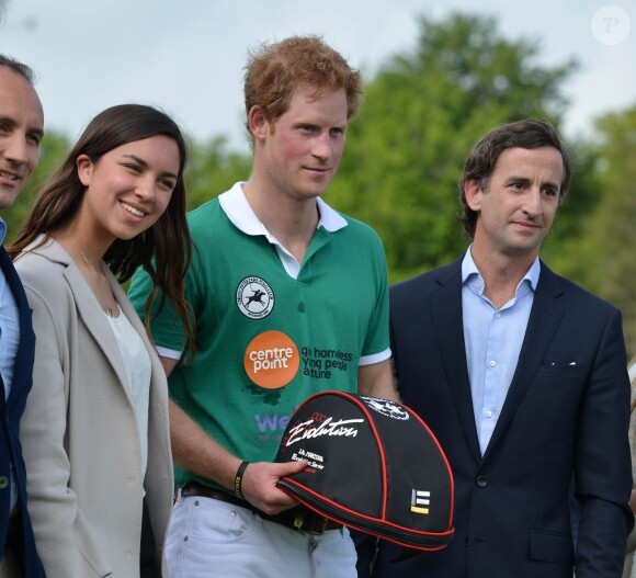 Le prince Harry au club de polo de Cirencester Park dans le Gloucestershire le 24 mai 2015 pour le Jerudong Trophy.