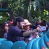 Christina Aguilera, Matt Rutler, et leur fille Summer Rain à Disneyland, Los Angeles, le 17 mai 2015.