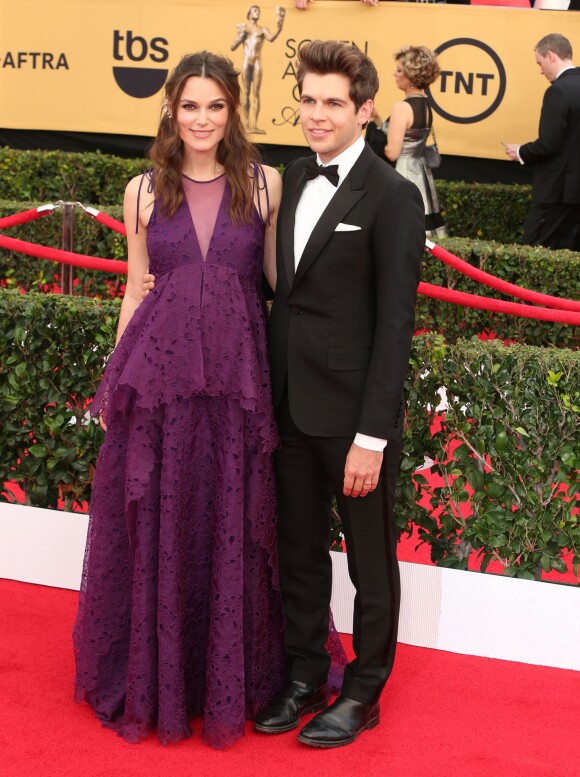 Keira Knightley enceinte et son mari James Righton - 21e cérémonie annuelle des "Screen Actors Guild Awards" à l'auditorium "The Shrine" à Los Angeles, le 25 janvier 2015. L'actrice vient de donner naissance à son premier enfant.