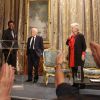 Jean d'Ormesson remettait le 26 mai 2015 à Dany Laferrière, nouvel immortel de l'Académie française élu au 2e fauteuil, son épée, fabriquée par Patrick Vilaire, lors d'une cérémonie à l'Hôtel de Ville de Paris, à deux jours de son intronisation officielle sous la Coupole.