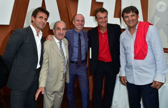 Fabrice Santoro, Jean Gachassin, Giuseppe Lavazza, vice-président de Lavazza, Mats Wilander et Toni Nadal - Lavazza fête ses 120 ans au Village de Roland-Garros à Paris, le 26 mai 2015.