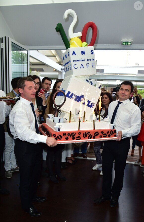 Illustration gâteau - Lavazza fête ses 120 ans au Village de Roland-Garros à Paris, le 26 mai 2015.