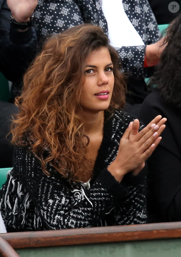 Noura, la très jolie compagne de Jo-Wilfried Tsonga - People dans les tribunes lors du tournoi de tennis de Roland Garros à Paris le 29 mai 2015.