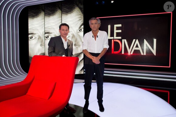 Exclusif - Enregistrement de l'émission Le Divan animée par Marc-Olivier Fogiel avec Bernard-Henri Lévy en invité, le 22 mai 2015. 