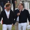Le prince William et le prince Harry après la remise des prix lors de l'Audi Polo Challenge à Ascot, le 31 mai 2015.