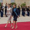 Letizia d'Espagne accompagnée par Ségolène Royal, à l'Elysée. Le roi Felipe VI et la reine Letizia d'Espagne ont été reçus à l'Elysée par le président de la République François Hollande, secondé par son ex-compagne la ministre de l'Ecologie Ségolène Royal, le 2 juin 2015 à Paris, à leur arrivée pour leur visite d'Etat de trois jours.
