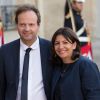 Anne Hidalgo et son mari Jean-Marc Germain arrivant à l'Elysée le 2 juin 2015 pour le dîner officiel organisé en l'honneur de la visite d'Etat du roi Felipe VI et de la reine Letizia d'Espagne.