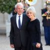 Elisabeth Guigou et son mari Jean-Louis Guigou arrivant à l'Elysée le 2 juin 2015 pour le dîner officiel organisé en l'honneur de la visite d'Etat du roi Felipe VI et de la reine Letizia d'Espagne.