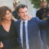 François Cluzet et sa femme Narjiss arrivant à l'Elysée le 2 juin 2015 pour le dîner officiel organisé en l'honneur de la visite d'Etat du roi Felipe VI et de la reine Letizia d'Espagne.