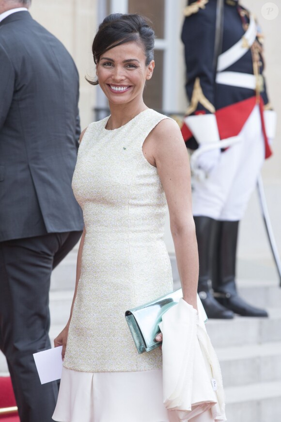 Inés Sastre arrivant à l'Elysée le 2 juin 2015 pour le dîner officiel organisé en l'honneur de la visite d'Etat du roi Felipe VI et de la reine Letizia d'Espagne.