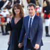 François Cluzet et sa femme Narjiss arrivant à l'Elysée le 2 juin 2015 pour le dîner officiel organisé en l'honneur de la visite d'Etat du roi Felipe VI et de la reine Letizia d'Espagne.
