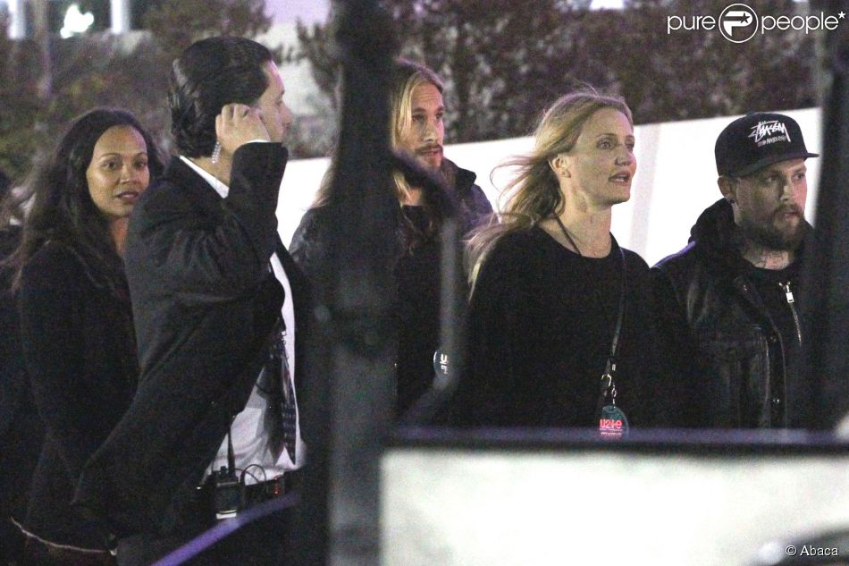 Cameron Diaz et Benji Madden Au concert de U2 avec Zoe