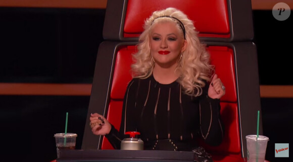Christina Aguilera dans The Voice 8, aux Etats-Unis, février 2015.