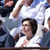 Ruth Elkrief, dans les tribunes lors de la finale des Internationaux de tennis de Roland-Garros à Paris, le 6 juin 2015.