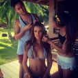 Vanesas Lawrens à Tahiti pour le shooting de Bikini Destinations. Juin 2015.