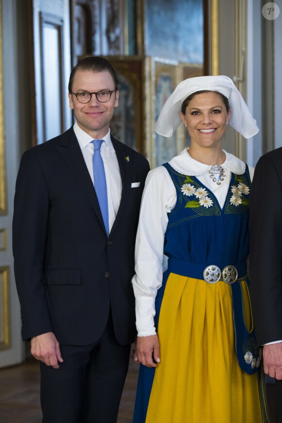La princesse Victoria et le prince Daniel de Suède lors de la réception au palais à Stockholm le 6 juin 2015 pour la Fête nationale.