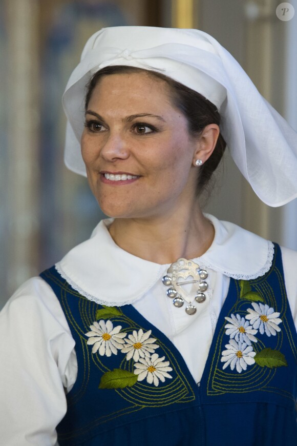 La princesse Victoria de Suède lors de la réception au palais à Stockholm le 6 juin 2015 pour la Fête nationale.