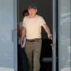 Exclusif - Harrison Ford se rendant  à l'aéroport de Santa Monica pour voir l'avancement des réparations de son avion avec lequel il a eu un accident en mars dernier, le 4 juin 2015.