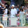 Kim Kardashian, enceinte et son mari Kanye West ont emmené leur fille North pour son 2ème anniversaire avec le reste de la famille à Disneyland à Anaheim, le 15 juin 2015. Kourtney Kardashian, ses enfants Mason et Penelope Disick, Kendall et Kylie Jenner, le rappeur Tyga et son fils King Cairo étaient présents.