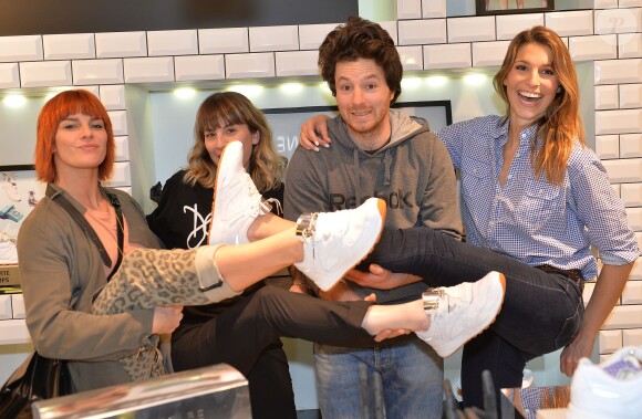 Exclusif - Fauve Hautot, Stéphanie Allerme (Ma Demoiselle Pierre, créatrice de bijoux), Jean Imbert et Laury Thilleman - "Reebok Happy Party" par Ma Demoiselle Pierre au Printemps Haussmann à Paris, le 9 avril 2015. s