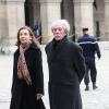 Jean Rochefort et son épouse Françoise Vidal aux obsèques de Pierre Schoendoerffer à Paris le 19 mars 2012