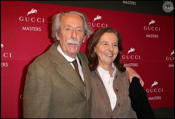 Jean Rochefort et sa femme Françoise aux Gucci Masters Jumping International à Villepinte le 5 décembre 2010