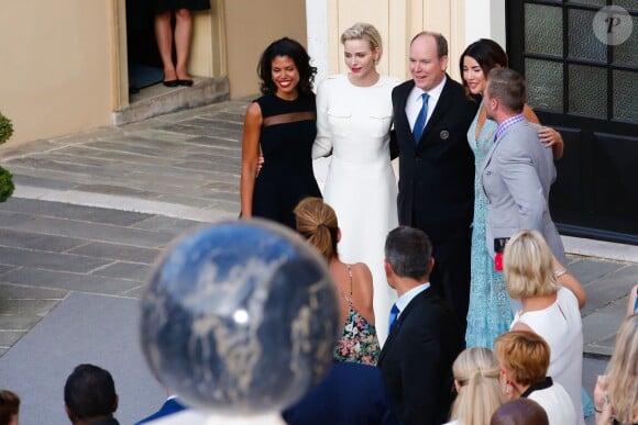 Le prince Albert II de Monaco et sa femme la princesse Charlène de Monaco, guest - Cocktail au Palais Princier lors du 55ème Festival de Télévision de Monte-Carlo, le 17 juin 2015. 