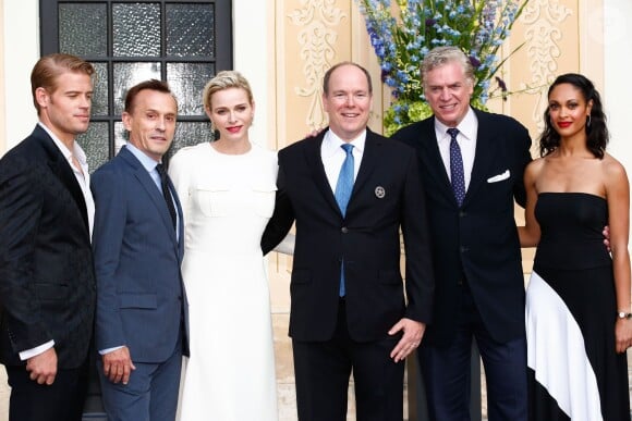Le prince Albert II de Monaco et sa femme la princesse Charlène de Monaco, Robert Knepper, et l'équipe de "Texas Rising" - Cocktail au Palais Princier lors du 55ème Festival de Télévision de Monte-Carlo, le 17 juin 2015.  