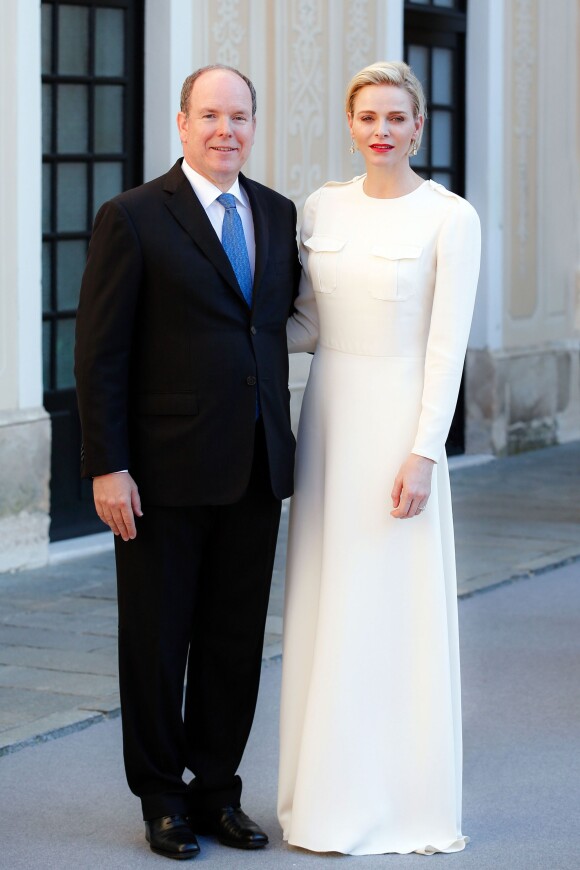 Le prince Albert II de Monaco et sa femme la princesse Charlène de Monaco - Cocktail au Palais Princier lors du 55ème Festival de Télévision de Monte-Carlo, le 17 juin 2015.  