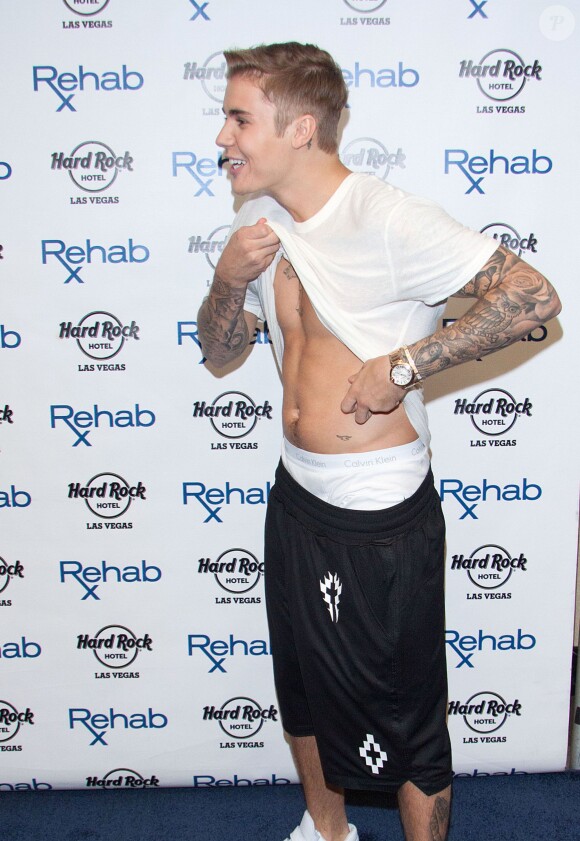 Justin Bieber à la soirée "Mayweather Vs. Pacquiao" à Las vegas le 2 mai 2015.