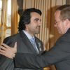 Franck Ferrari reçoit la légion d'honneur des mains du ministre de la culture Renaud Donnedieu de Vabres à Paris, le 13 juin 2006 