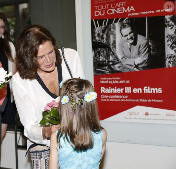 La princesse Stéphanie de Monaco - Représentation en avant-première du documentaire "Rainier III en films" au théâtre des Variétés à Monaco le 22 juin 2015.