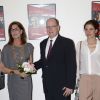 La princesse Caroline de Hanovre, le prince Albert II de Monaco, Charlotte Casiraghi - Représentation en avant-première du documentaire "Rainier III en films" au théâtre des Variétés à Monaco le 22 juin 2015.