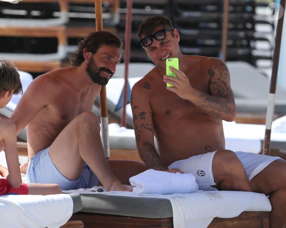 Andrea Pirlo et Christian Vieri en vacances à Miami le 25 juin 2015