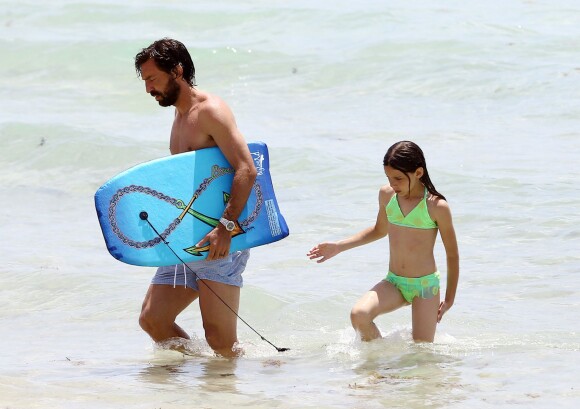 Andrea Pirlo et sa fille Angela à Miami le 25 juin 2015