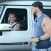 Exclusif - Hilary Duff quitte la salle de gym avec un inconnu à Hollywood le 29 juin 2015.