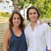 Anouchka Delon et son compagnon Julien Dereims - 3ème trophée de la Pétanque Gastronomique au profit de l'Etoile de Martin (association qui soutient la recherche sur les cancers pédiatriques) à Paris le 2 juillet 2015.
